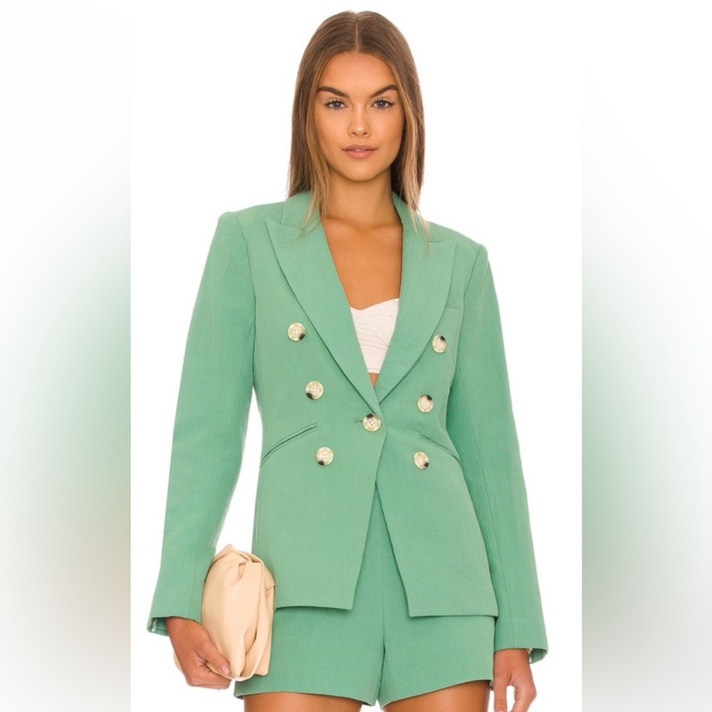 Veronica Beard Green Double-Breasted Blazer